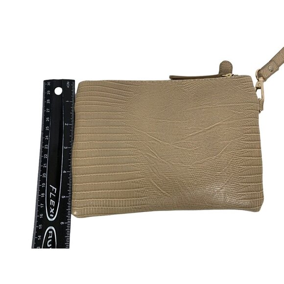 Women's Small Tan Clutch Purse With Strap - Picture 8 of 8
